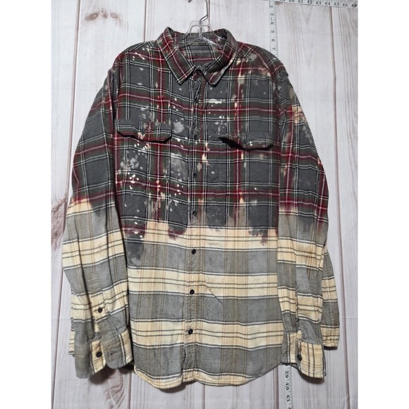 Other - Christmas Flannel Shirt Mens 3XL Plaid Bleach Santa Tell Me What You Want Grunge